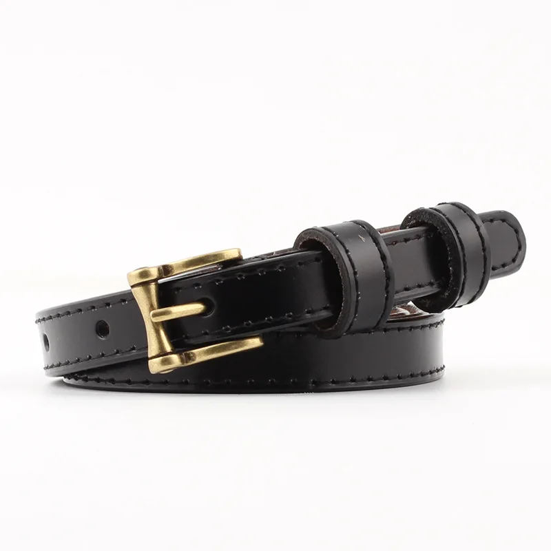 

Genuine Leather black Belt for Woman Buckle Narrow Belts for Women's Harajuku Top Quality Strap Jeans Feminine off white belt
