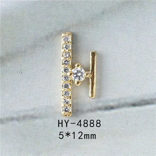 HY4888 5 шт., новинка, японские 3D крылья, украшения для ногтей, циркониевая цепочка, Жемчужины для украшения ногтей, подвеска, роскошный кристалл, металлические украшения ногтей, подвески для ногтей - Цвет: HY4888