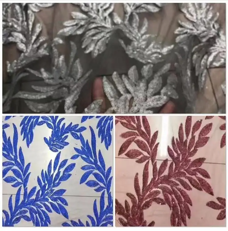 H-79 fashion design sequins embroidered Mesh Tulle fabric Factory price Nigerian lace fabrics | Дом и сад