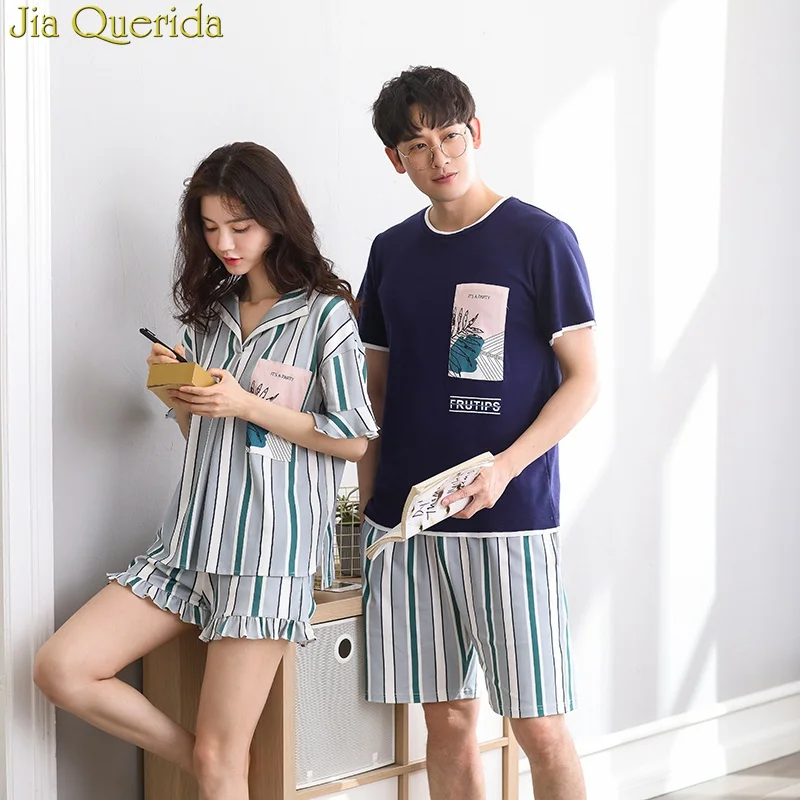 J& Q/Пижама для пары, весна, хлопковые пижамы из вискозы, костюмы для сна для мужчин, одноцветные, с отворотом, для мужчин и женщин, комплект для пары, домашняя одежда, костюм