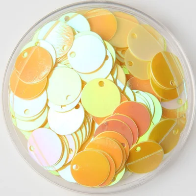

2000pcs 10mm Round Sequins PVC Flat Paillette Side Hole Sewing,Wedding Craft, Kids DIY Garment Accessory Yellow AB Confetti