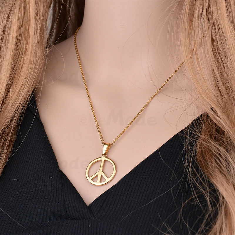 Ожерелье ELSEMODE из титановой нержавеющей стали золотого цвета с подвеской в виде