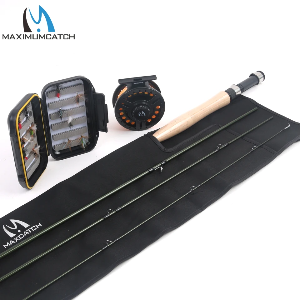 

Maximumcatch 9FT 5WT Fly Rod Combo 4 Pcs & Plastic Fly Reel & Fly Line with Fly Flies