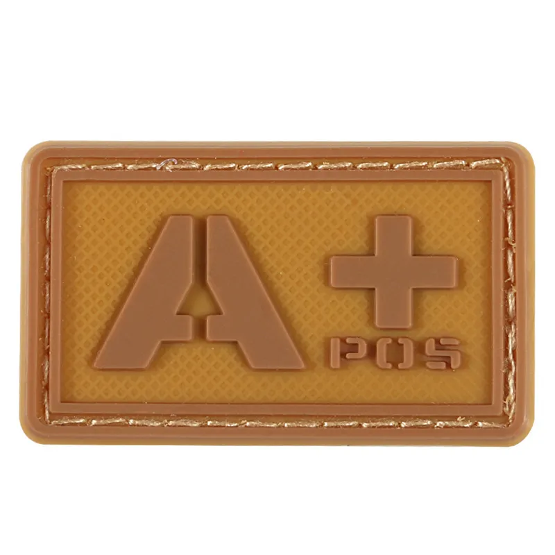 Пластырь типа крови A+ B+ AB+ O+ Положительный A B AB O+ POS A-B-AB-O-NEG-отрицательный ПВХ значок боевой дух тактический военный крюк патч