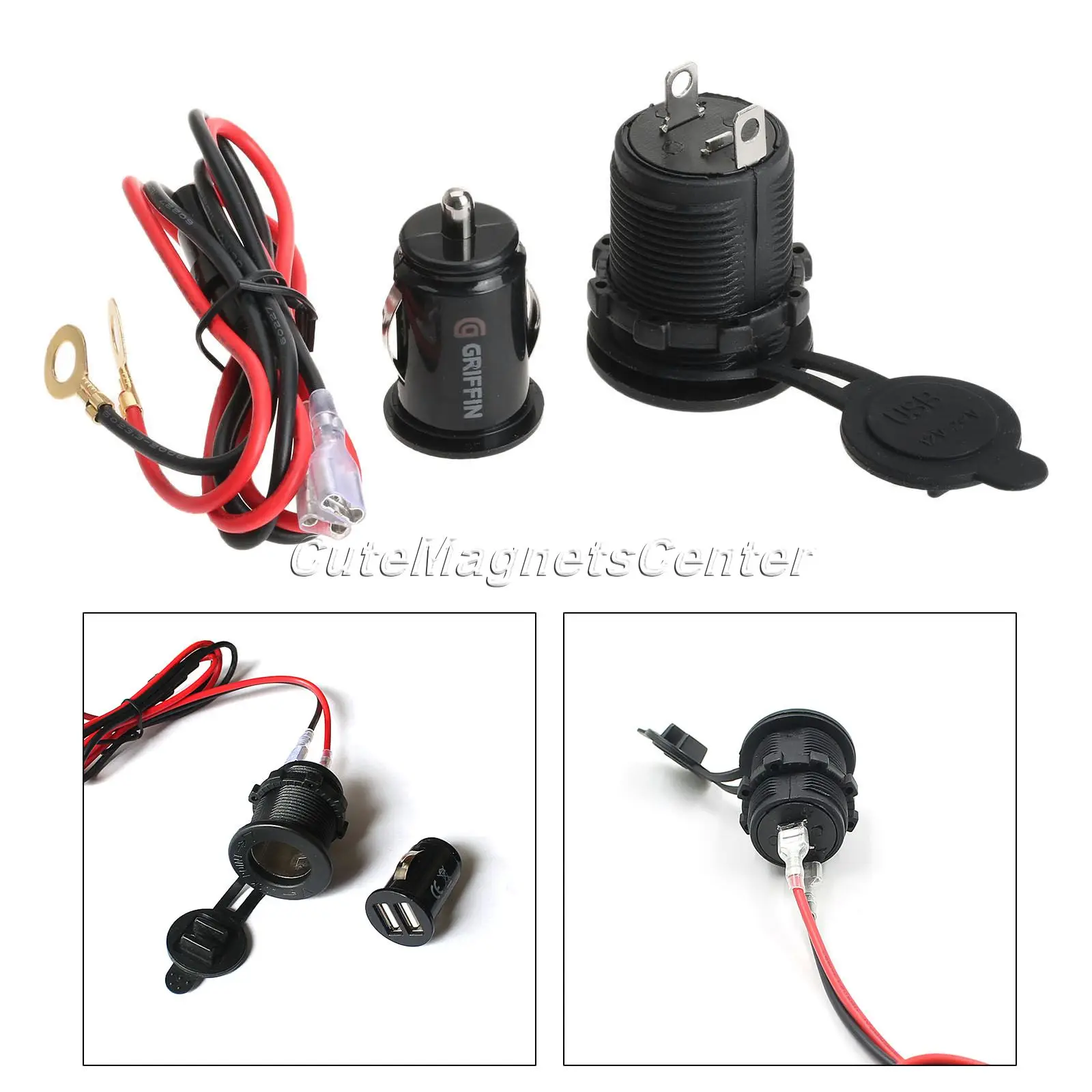 Высококачественное водонепроницаемое зарядное устройство для мотоцикла с двумя