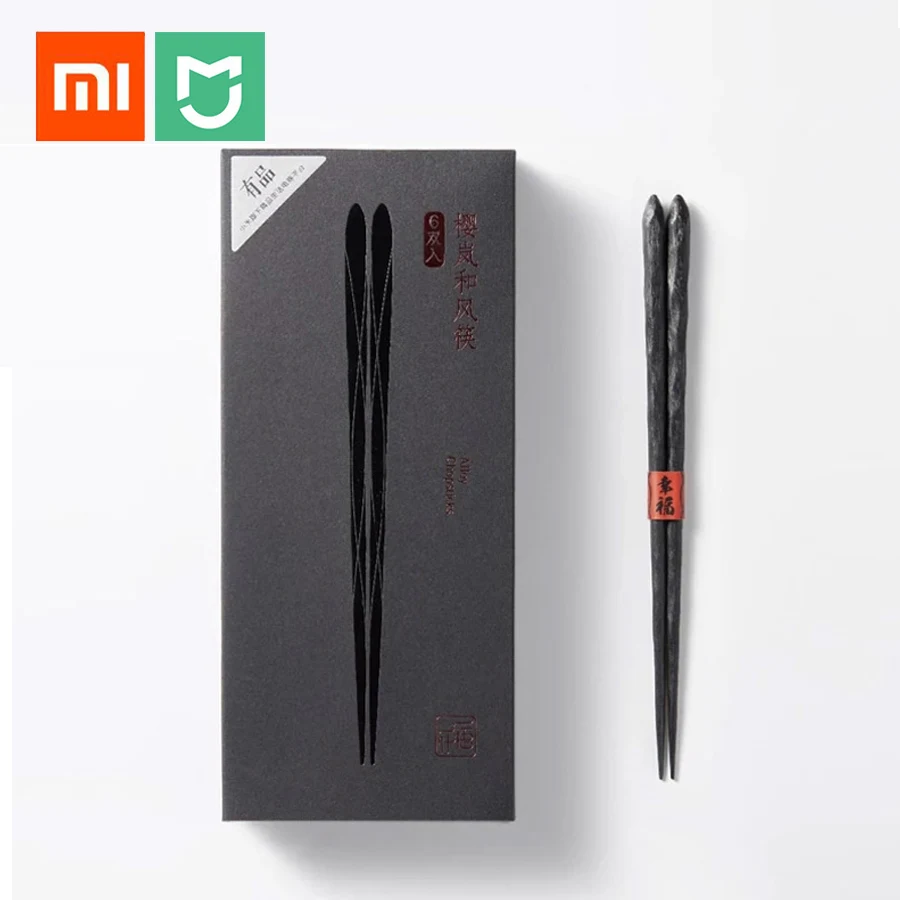 Xiaomi Mijia 6 пар Yiwuyishen палочки для еды в упаковке PPS стекловолокно высокая