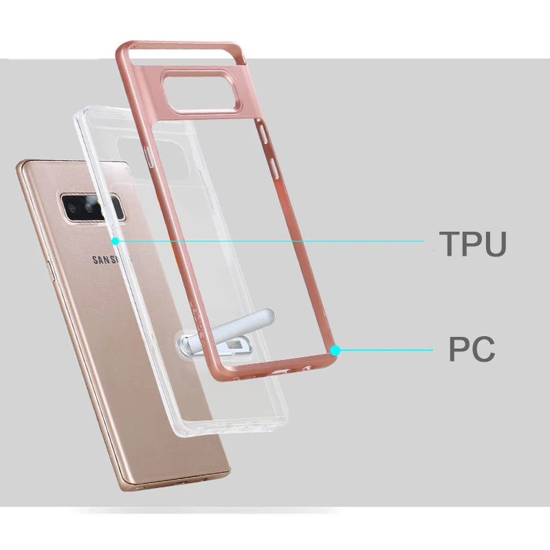 Прозрачный чехол CAPSSICUM с откидной ножкой для Samsung Galaxy Note 8 PC TPU гибкий подставка