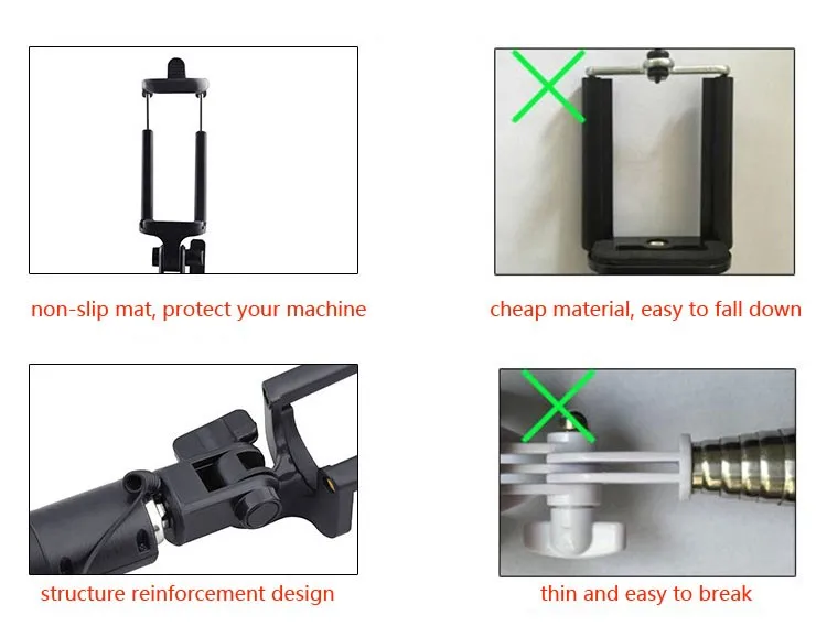 Селфи палка со встроенным затвором и объективом рыбий глаз|selfie stick|wired selfie stickwired |