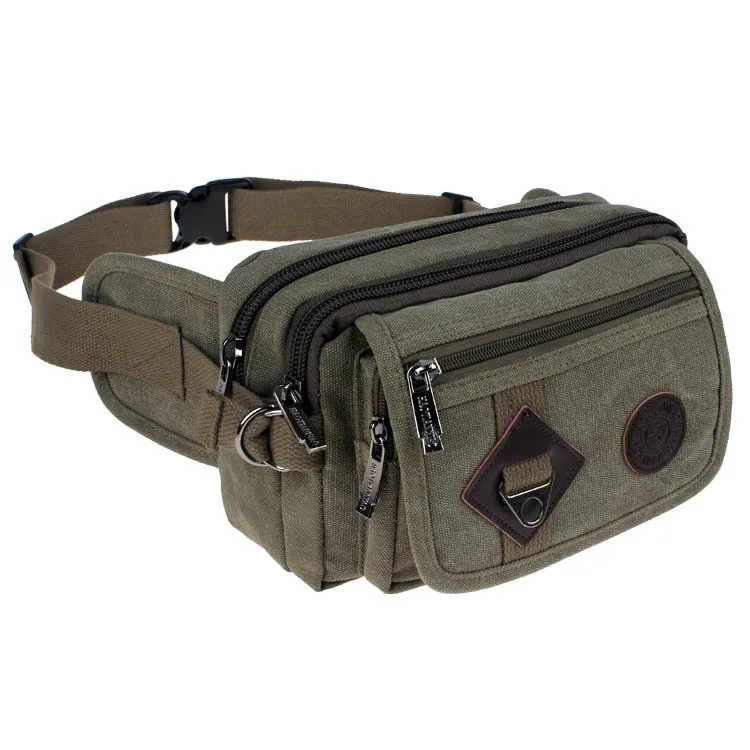 Army green Высокое качество, модные повседневные холщовые сумки-мессенджеры, сумки на талию, мужские переносные винтажные поясные сумки, дорожные поясные кошельки - Цвет: Army green