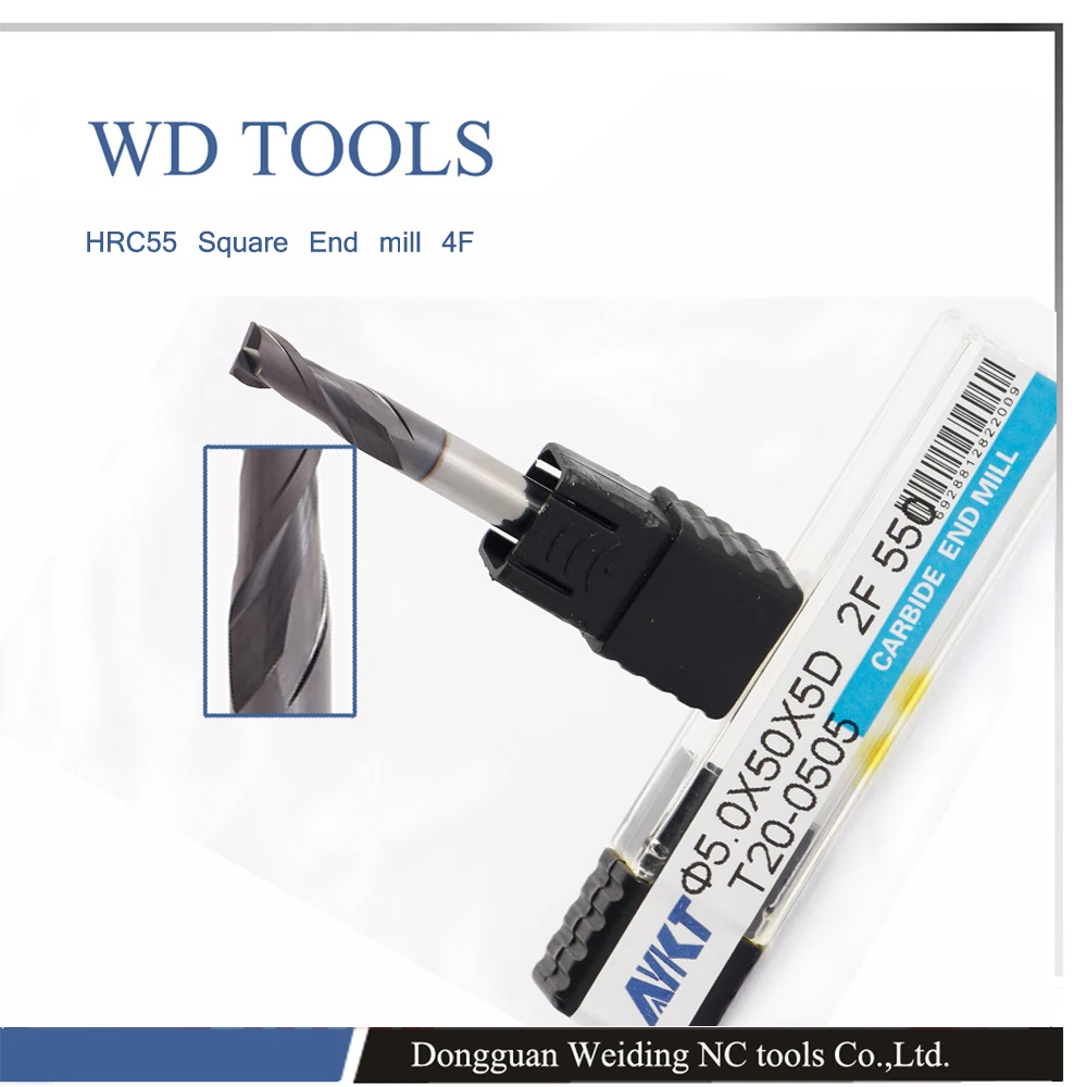 

14.0X100LX14D 2F 0.2mm Micro Grain Tungsten Carbide Square End Mill 2 flutes HRC55 CNC Milling Cutters Router Bits