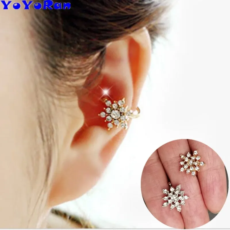 5 шт. женские серьги клипсы с кристаллами|Серьги-клипсы| |