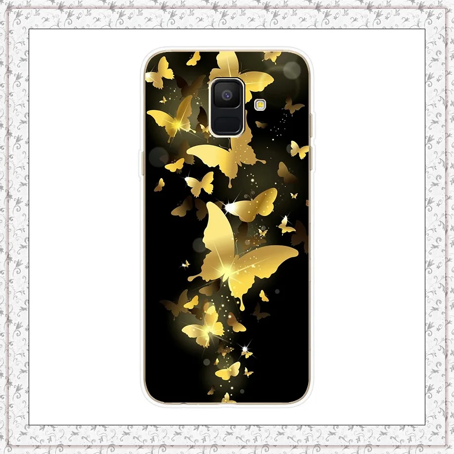 butterfly Для samsung Galaxy A6 чехол 5,6 'Мягкий силиконовый чехол для телефона чехол s для samsung A 6 Plus A 600 610 F Сумочка для телефона чехол - Цвет: butterfly
