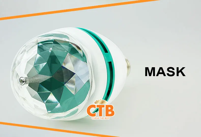 3Вт RGB LED мини фонарики для вечеринки Е27 вращающаяся лампа дискотеки светодиодные