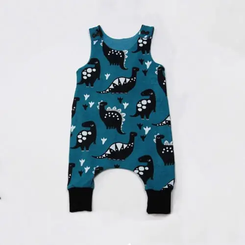 Baby Kid Boy Toddler Dinosaur Sleeveless Romper Jumpsuit Playsuit Outfits Size 0-18M |