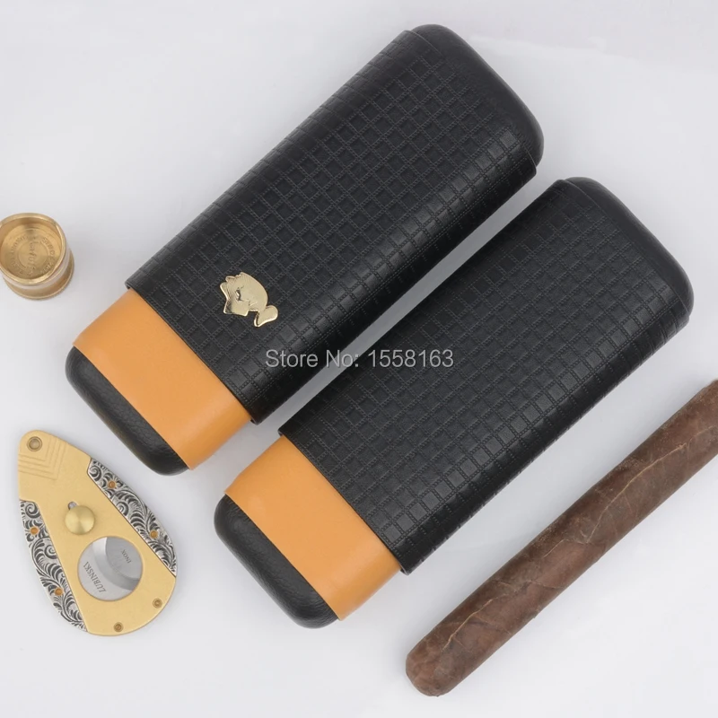 

COHIBA Package Discount Weekend Travel Cigar Holder Cohiba Cedar Wood 2 Tube cigar holder Fit 54rings+63rings cigars