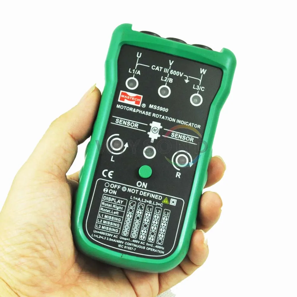 M036 СВЕТОДИОДНЫЙ поле Mastech MS5900 3 двигатель Индикатор чередования фаз метр тестер