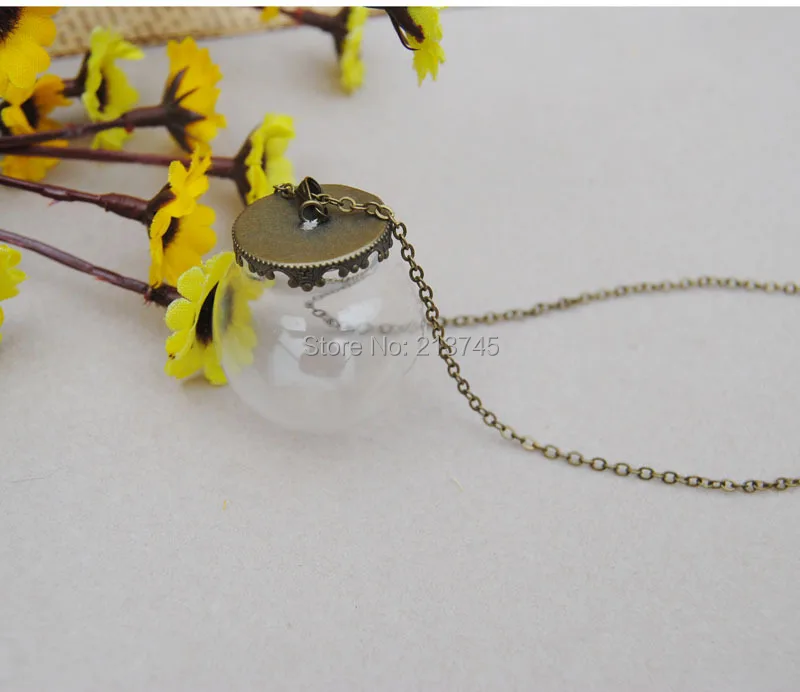 

SALE Free Shipping 30sets/lot 20*15mm glass globe & crown base set glass globe set glass vial pendant glass cover