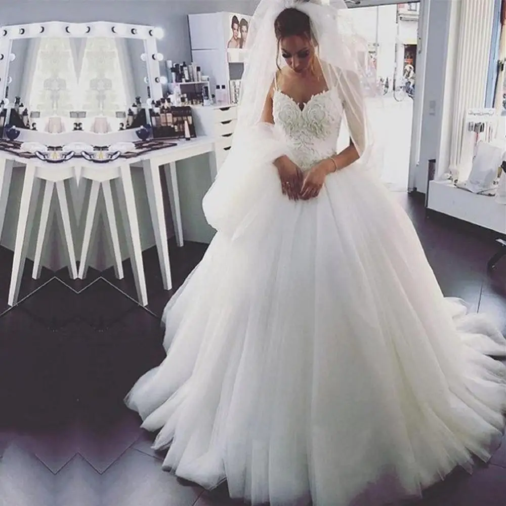 

New Arrival Robe De Mariee Wedding Dresses Gown with Appliqué Lace Beautiful Wedding Dresses High Quality Wedding Dress