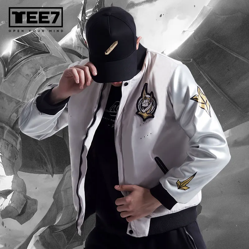 Tee7 Game Bomber Jacket For Men Hot Sale Coat PU Sleeve Patchwork Outwear Hip Hop Warm Windbreaker Brand Clothing | Мужская одежда