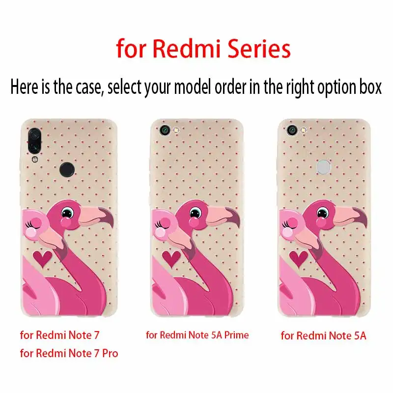 Розовый Модный мягкий чехол из ТПУ с фламинго для Xiaomi Redmi Note 10 9 8 7 6 5 Pro Max 10S 9S 9T 8T 4G |