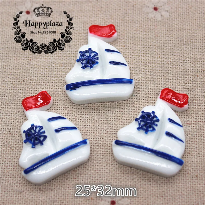 10 шт кавайный парусник из смолы/якорь/руля/Маяк/Чайка/Спасательный буй миниатюрный плоский с оборота кабошон художественная поставка DIY ремесло украшение