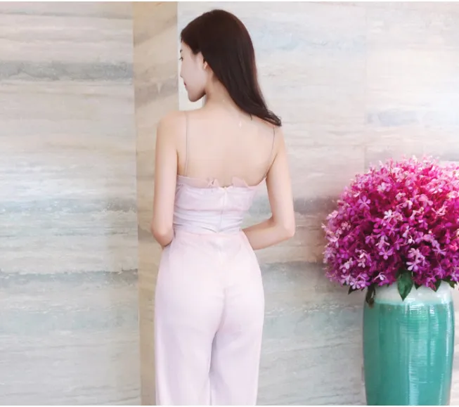 Женский комбинезон на бретелях спагетти из сетчатой ткани|Женские комбинезоны| |