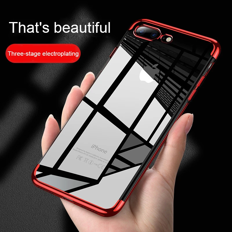 Силиконовый прозрачный мягкий чехол для iPhone X XR XS Max iphone 6S 6 7 8 8Plus Прозрачный