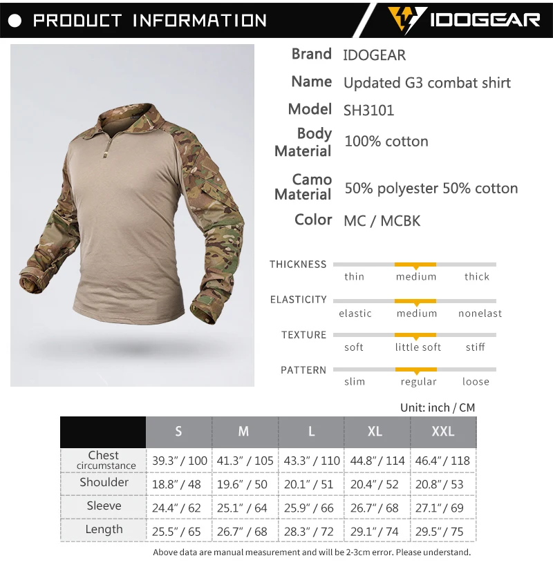 IDOGEAR Ghillie костюм боевой G3 тактическая рубашка Охота страйкбол одежда военная Камуфляж Мультикам черный 3101