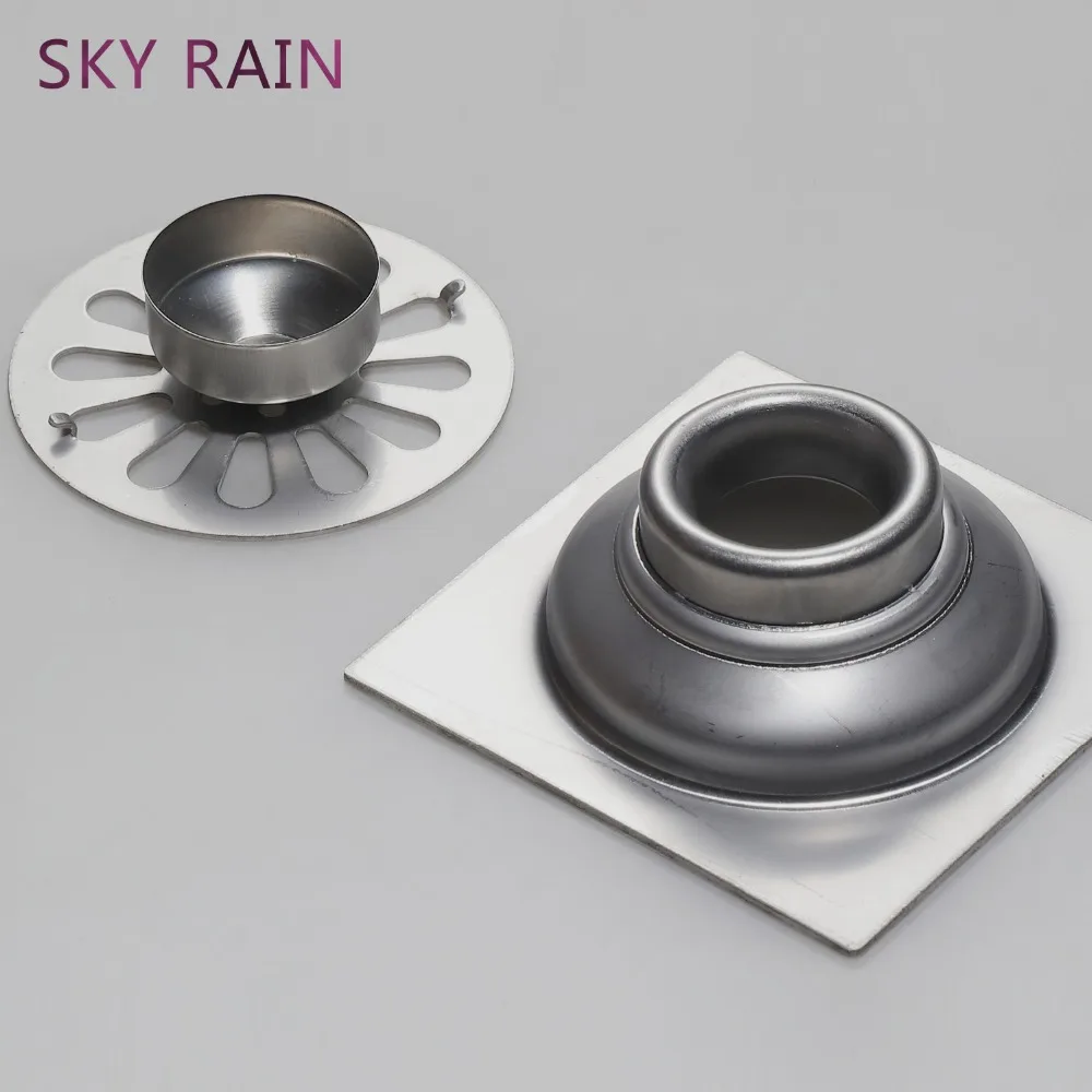 Напольный слив SKY RAIN из нержавеющей стали 304 квадратная вставка для плитки