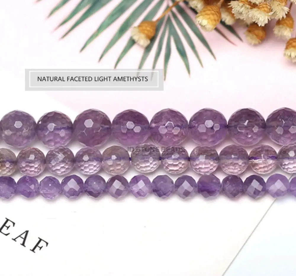 6 Colors Natural Faceted Amethyst Beads Violet Quartz Amethyst Gemstone Fancey Bracelet Necklace Accessory For Jewelry Making
