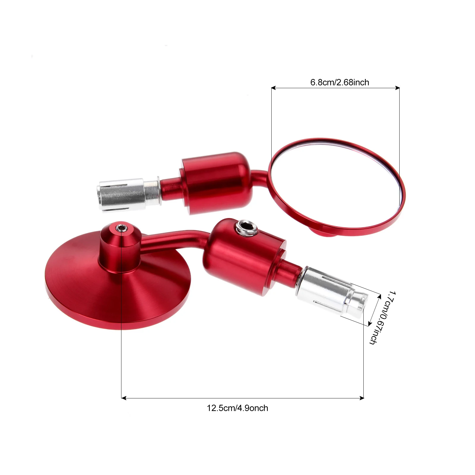 

Yetaha CNC Aluminum Motorcycle Rearview Mirrors Round Handlebar End Side Mirrors For Honda Yamaha Kawasaki Suzuki Red