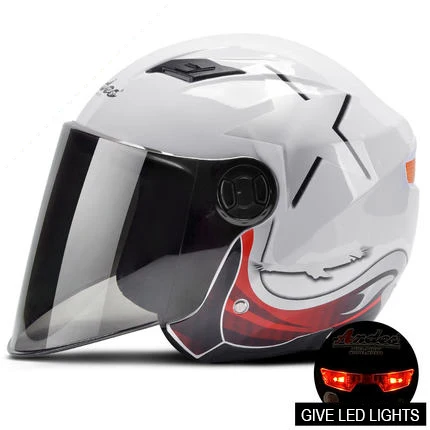 White star with lamp Мотоциклетный шлем Casco Moto 3/4 с открытым лицом шлем Capacete скутер мотоциклетный модульный флип-шлем с объективом светодиодный светильник шлем - Цвет: White star with lamp