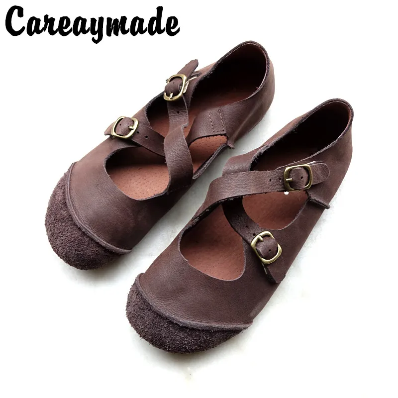 Careaymade Весна с натуральным кроличьим мехом кожаные босоножки полностью ручной