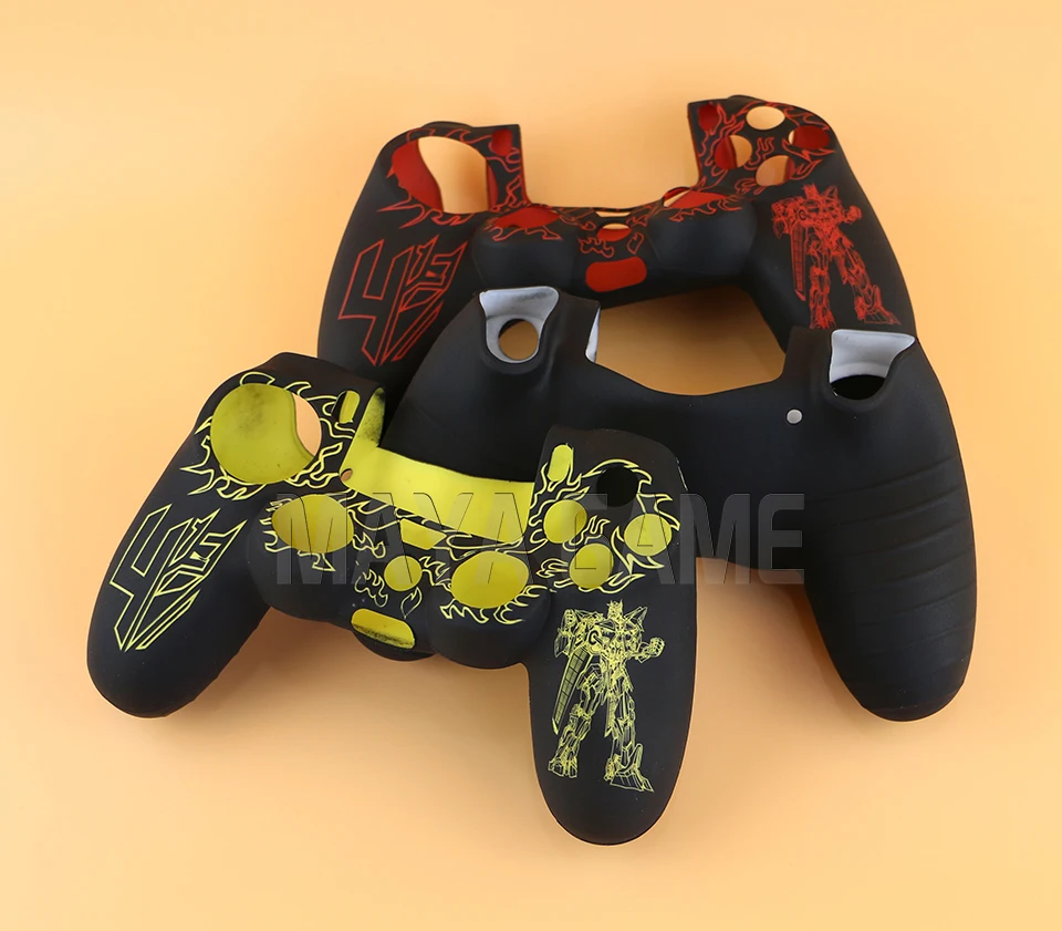 

OCGAME 10pcs/lot Protective Silicone Skin Case Grip Cover for PS4 Controller Shell ps4 decals for playstation 4 case