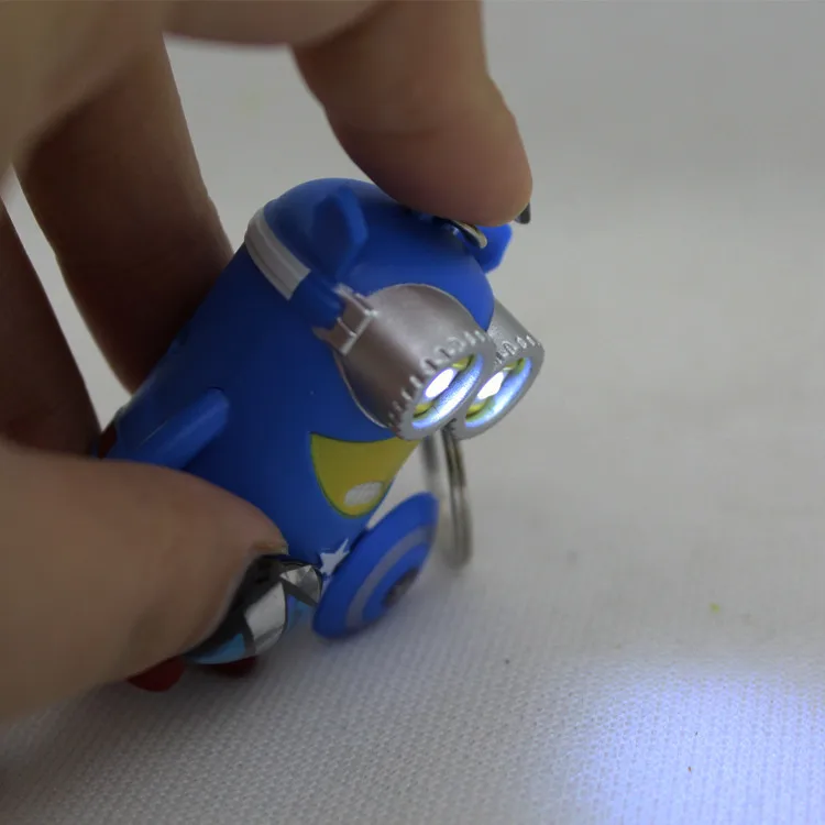 Горячая фильм 3D LED брелок говорить Миньоны, cos Капитан Америка с щит Миньоны брелок, подарок для любителей 3