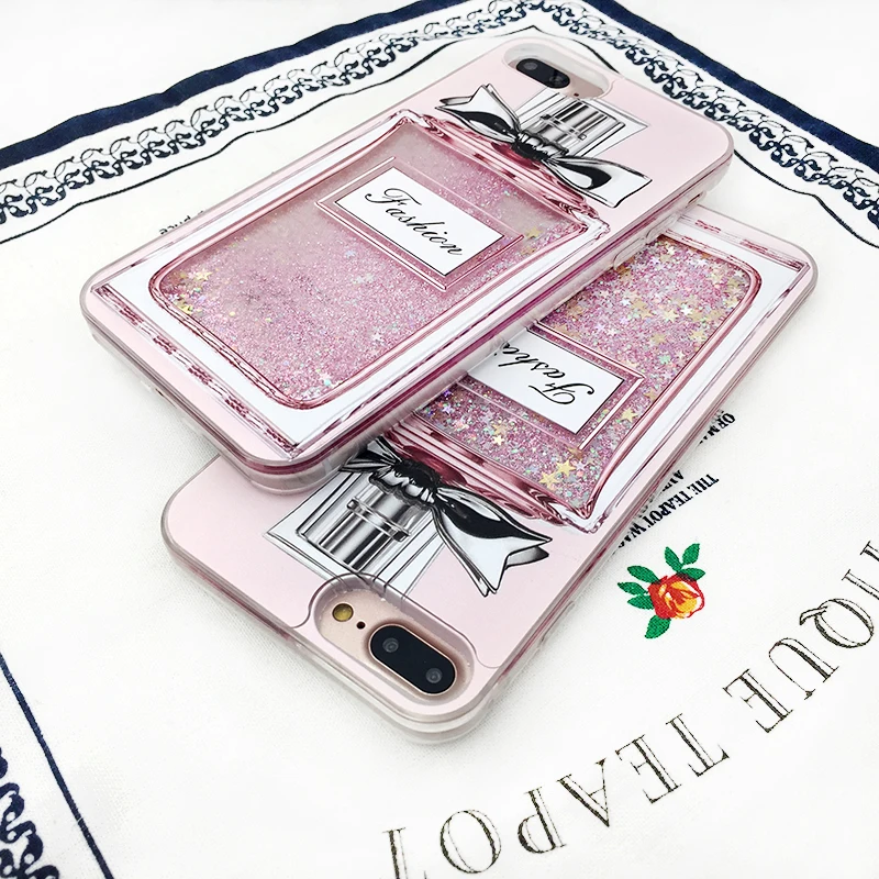 Модный Роскошный розовый флакон для парфюма девочек чехол телефона iPhone XR XS MAX 8 7 6s