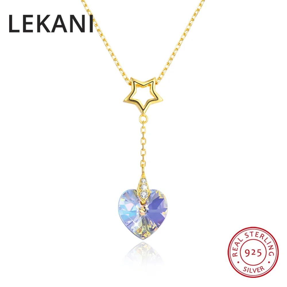 Серебряные ювелирные изделия LEKANI S925 позолоченная Длинная цепочка подвеска в
