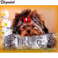 dispaint full squareround drill 5d diy diamond painting animal dog embroidery cross stitch 3d home decor a10354
