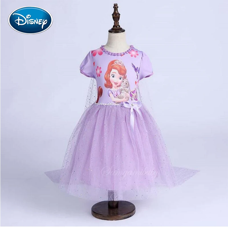 Disney sequined dress summer girls shiny princess children's clothing cotton | Детская одежда и обувь