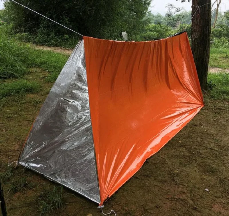 tent Кемпинг портативный Водонепроницаемый аварийный одеяло первой помощи выживания спасательный занавес спасательный Тент Открытый выживания оранжевый инструмент - Цвет: tent
