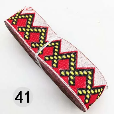41 7 м/лот, тканая жаккардовая лента шириной 3,3 см, отделка геометрическим тотемным узором для штор и аксессуаров одежды, кружевная ткань HB188 - Цвет: 41