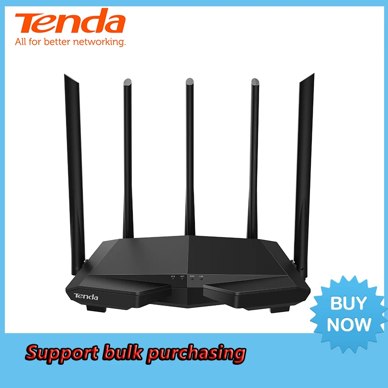 Беспроводной Wi-Fi маршрутизатор Tenda AC7 AC1200M с высоким коэффициентом усиления 2,4 ГГц/5,0 ГГц, домашний двухдиапазонный ретранслятор WiFi, простая настройка