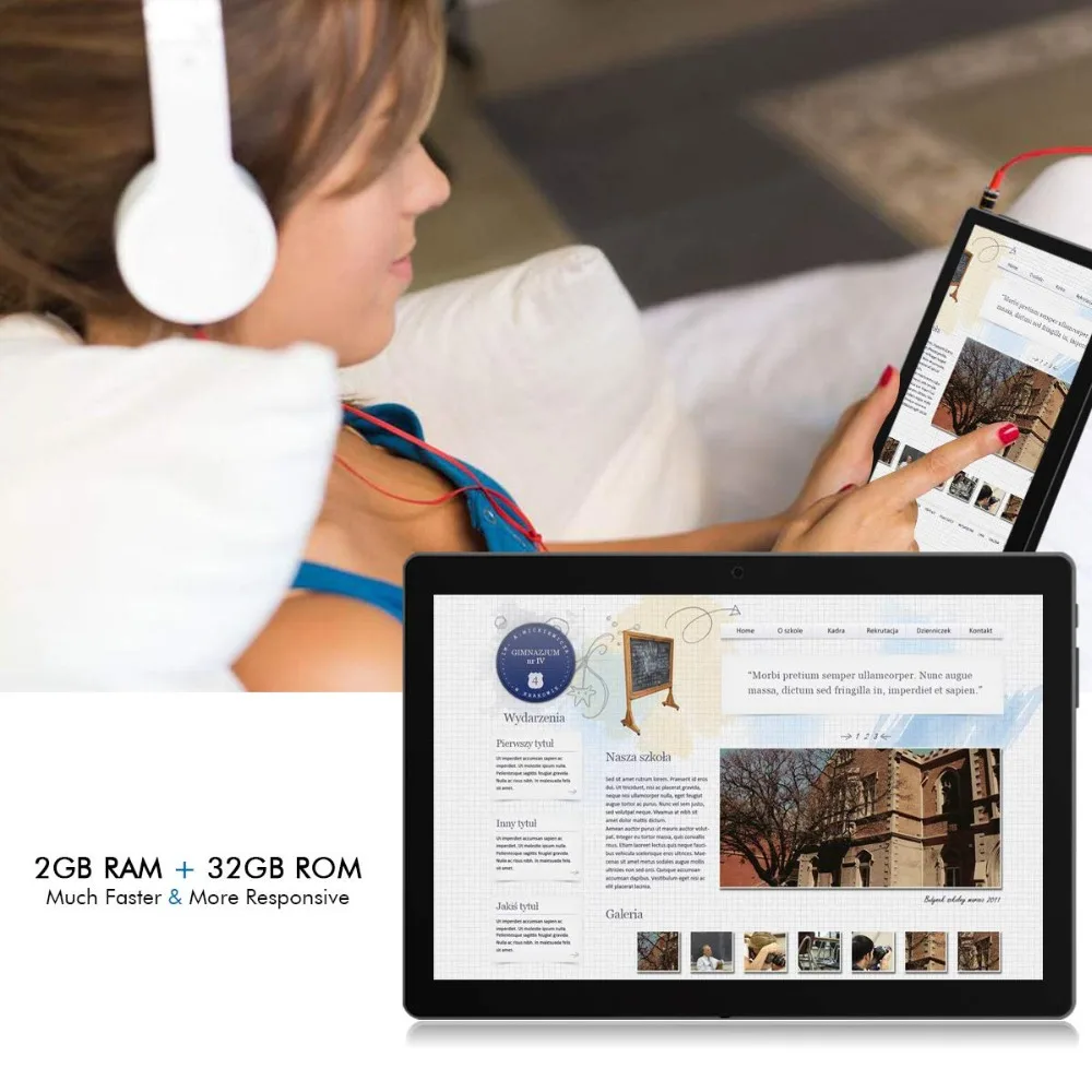 ZONNYOU новейший 10-дюймовый планшетный ПК с четырехъядерным процессором 2 Гб ОЗУ 32
