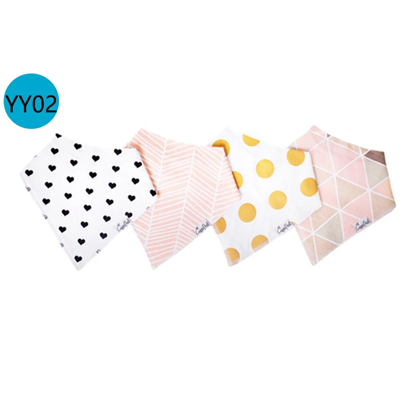 MOLIXINYU 4 шт./лот слюнявчик бандана нагрудник ropa niña bib babador шарф baberos bibs слюнявчики детская бандана нагрудники ins отрыжка слюнявчик Дети Полотна треугольник хлопок мальчик и девочка Babador аксессуары - Цвет: R