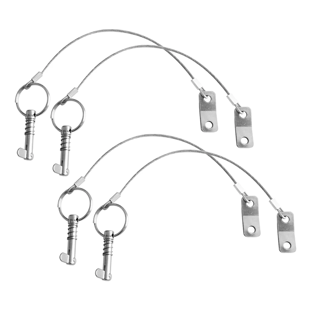 Pack 4 Quick Release Pin with Lanyard Marine Boat Yacht Top Deck Hinge Fitting Accessories High polished head side | Автомобили и