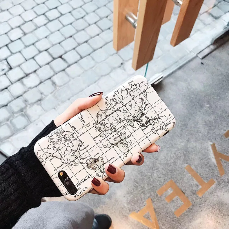 3D Карта мира Роскошный дизайнерский чехол для телефона Iphone XS X MAX XR 6 S 7 8 Plus plus Чехол
