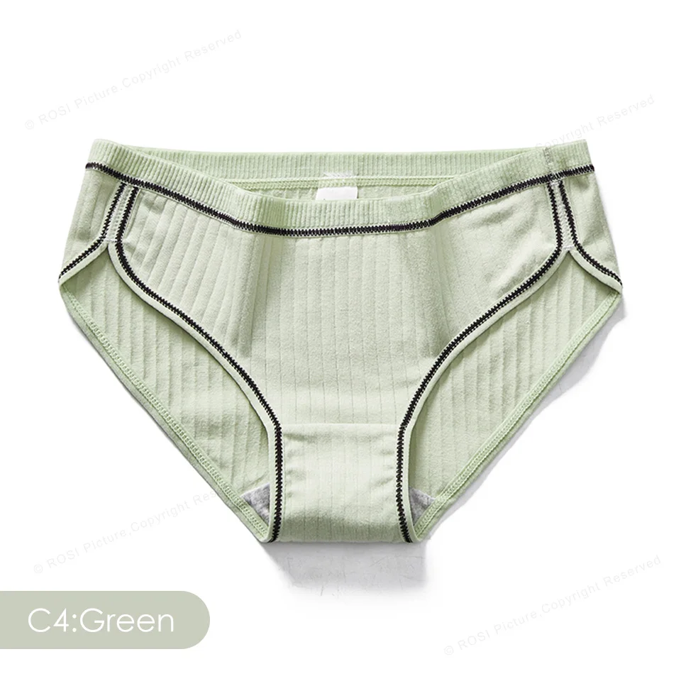 50S Combed Cotton Women's Pants Vintage Briefs Panties Solid Large Size Underwear Lingerie For Feamle Underpants Ladies 3pcsROSI