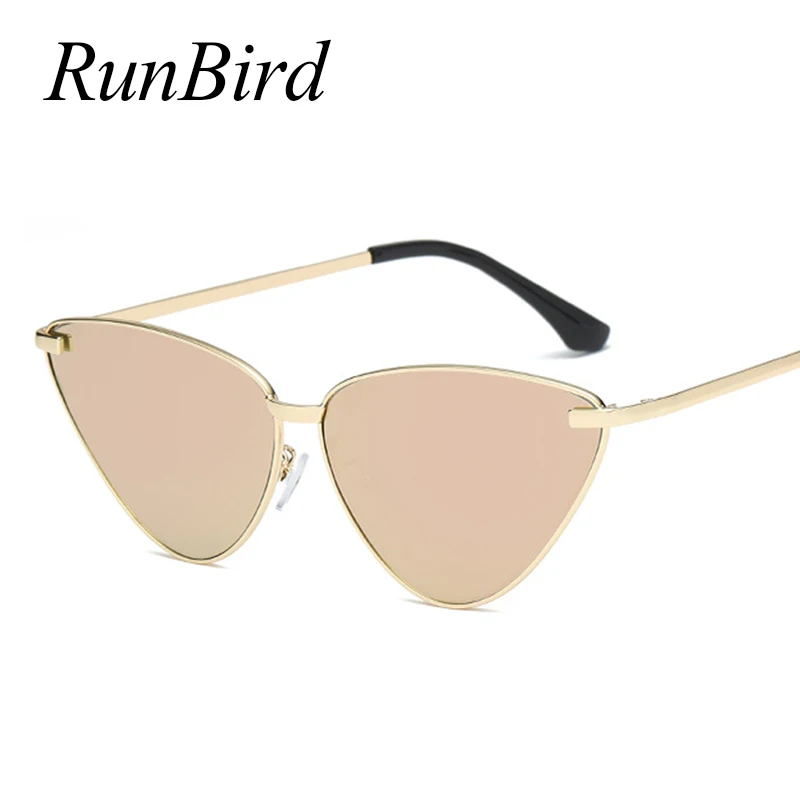 RunBird свет Вес кошачий глаз женские солнцезащитные очкив ретро стиле женские солнцезащитные очки металлический каркас розового и фиолетового цветов тонированные линзы очков UV400 1344R
