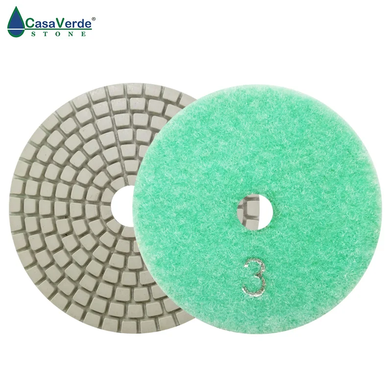 DC-AWS3PP01 dry and wet diamond pads 3" flexible 3 step polishing for stone marble | Инструменты
