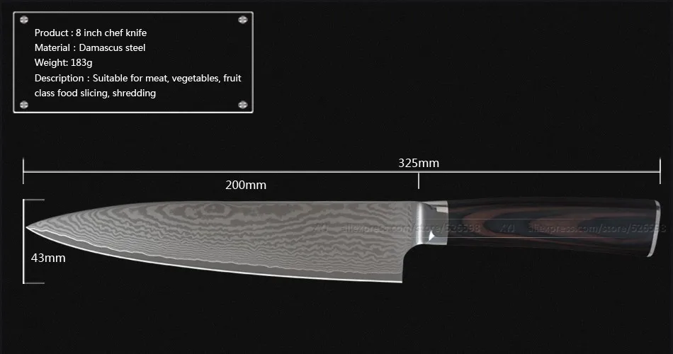 Японский V10 71 слойный дамасский Набор ножей 8 дюймов шеф повар 7 santoku 5 &quot5&quot